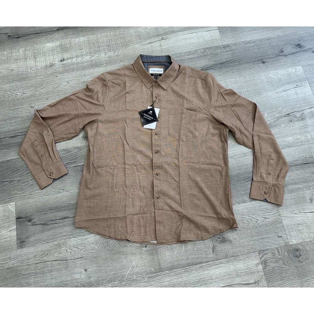 Thomas Sterling Men's Long Sleeve Button-Up Lightweight Dress Shirt Size XL  NWT